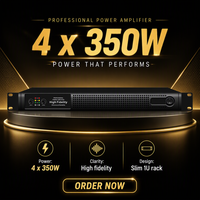 Amplificateur de puissance numérique 4 canaux 350 W pour sonorisation de concert en direct, classe D, 1U, amplificateur audio pour système de haut-parleurs de scène