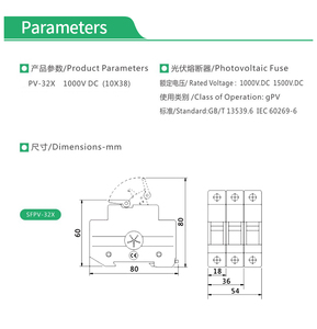DC 1000V <span class=keywords><strong>Fusible</strong></span> Solar Portafusibles Bajo voltaje 15A 20A 25A 32A Fusibles cerámicos cilíndricos para instalaciones solares - Product Image 5