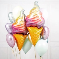 Ballons d'anniversaire joyeux anniversaire en feuille d'étoile, en forme de beignets, de macarons et de bonbons pour la décoration de fête d'été