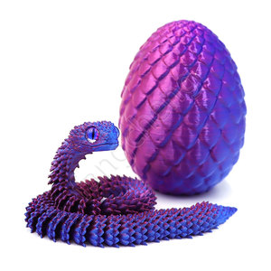 Set de Figuras Articuladas de Serpiente Víbora y Huevo Impresas en <span class=keywords><strong>3D</strong></span>, Caja Sorpresa Gashapon para Regalos - Product Image 4