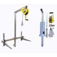 Nouvelle grue de levage pour climatiseur extérieur NewJNDO, outil de levage en tube carré galvanisé, câble de 1 m, capacité de charge de 150 kg, palan de levage de 10 m