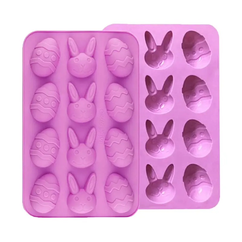 3d Silicon Easter Fo Resin Molds Egg Eggs Bunny Chocolate 12 Cavity Rabbit ...