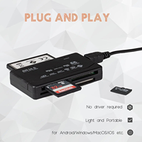 Lector de Tarjetas de Memoria 6 en 1, Lector de Tarjetas Interno USB, Lector de Tarjetas SD, SDHC, Mini, Micro, M2, MMC, XD, CF para Computadora Portátil, Cámara Digital, Plástico
