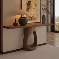 Table console en bois massif Wabi-Sabi, table d'entrée design, table d'appoint de style chinois moderne pour la décoration