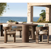 Table d'appoint et fauteuil en aluminium Mobilier de luxe Table rectangulaire Ensemble moderne de jardin pour l'extérieur