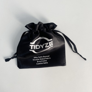 ถุงผ้าซาตินสีดำเนื้อนุ่มพิเศษ พร้อมเชือกผูก ปรับแต่งโลโก้พิมพ์ได้ สำหรับบรรจุภัณฑ์ชุดชั้นใน วิกผม ต่อผม ของขวัญสุดหรู ถุงผ้าไหมกันฝุ่น - Product Image 3