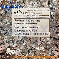 MALAXY Ecrou cubique en alliage d'aluminium usiné CNC personnalisé Connecteur d'écrou carré à bloc fixe à 6 côtés