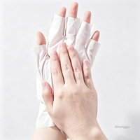 Gants jetables en tissu blanc pour les mains, avec bouts de doigts détachables, hydratants, pour le soin des mains, fournitures pour salons de beauté