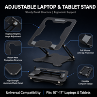 Nuevo Soporte Ajustable para Laptop y Tablet, Plegable, Portátil, Ergonómico, con Enfriamiento, Ajuste de Altura y Ángulo Gradual, OEM/ODM