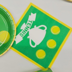 ชุดจานกระดาษลายกีฬา DAMAI สำหรับงานปาร์ตี้วันเกิดเด็ก ชุดอุปกรณ์ปาร์ตี้เทนนิส จาน ถ้วย กระดาษเช็ดปาก ภาชนะใส่อาหารแบบใช้แล้วทิ้ง - Product Image 6