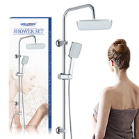 Acier inoxydable 201 Kit de colonne de douche de pluie murale chromée pour salle de bain