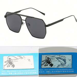 Vente en gros - Lunettes de soleil carrées en métal à double pont pour hommes et femmes, protection UV400, polarisées, en alliage, idéales pour la conduite - Product Image 5