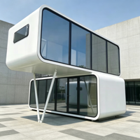 Cabine mobile préfabriquée insonorisée à structure en acier pour bureau de jardin moderne, studio de cour et travail à distance, type Apple Cabin House