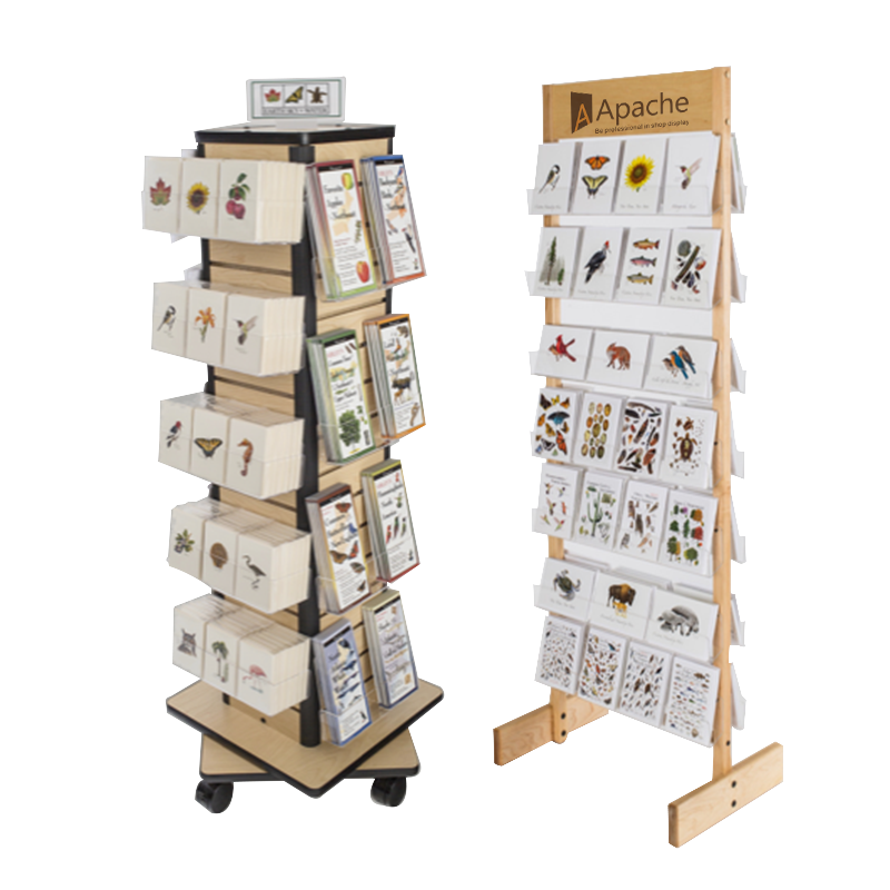 Apache Wooden Supermarket Shelves Countertop Postcard Display Rack — view 2