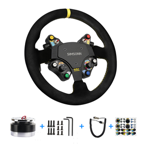 SIMSONN Carbon Fiber <strong>Racing</strong> <strong>Wheel</strong> with LED Buttons &amp; Paddle Shifters USB Wired Connection for PC <strong>Sim</strong> <strong>Racing</strong> Games - Product Image 4
