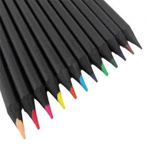 Crayons de couleur écologiques pour adultes, 12 couleurs, dureté HB, en bois, certifiés EN71, pour usage scolaire - Product Image 1