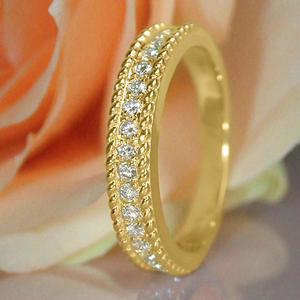 Anillo de Eternidad T0770 en Oro Amarillo con Diamantes Redondos de Corte Brillante en Engaste de Canal para Mujer, Joyería Fina para Bodas - Product Image 6