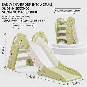 Feiqi mèo gấp trượt trong nhà Mini Playhouse nhà trẻ em sân chơi an toàn đồ chơi bằng nhựa bé trượt cho trẻ em - Product Image 5