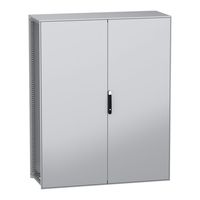 Armoire de sol à 2 portes Nsysfn2016602d, acier galvanisé, IP55, gris, noir, 1600 mm x 600 mm x 2000 mm, série Panelset Sfn