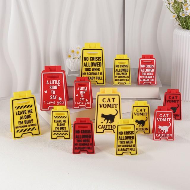 Funny Acrylic Office Decor Small Ornaments Customizable Silk Screen Printed Quotes Logos Signs Novelty Prank Gift Desktop Use