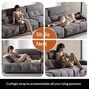High Back Adjustable Straight Anti Scratch Fabric Sofa Cat Proof Couch For Small Space Living Room Home Furniture - Product Image 3