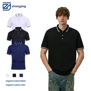 High Quality Custom Breathable Contrast Color Binding Embroidery Golf Design Logo Short Sleeve Men's Polo Shirts