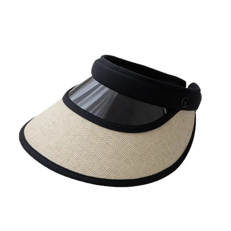 UPF50+ New Trendy Fashionable Sun Visor Hats Wide Brim Straw Visors Lightweight Sport Hat for Women girls