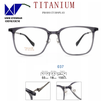 Lunettes classiques anti-lumière bleue, taille 52-17-148, monture TR90 résistante aux chocs, branches en titane anti-corrosion, charnières à ressort, verres solides confortables