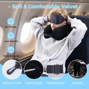 Coussin cervical portable 2-en-1 avec sac à bandoulière pour les voyages en avion, en train et en voiture - Product Image 3