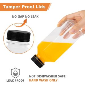 Bouteilles de jus en plastique de 12oz avec bouchons à vis, réutilisables, transparentes, de qualité alimentaire, pour jus, smoothies, fête, camping, 10 pièces - Product Image 3