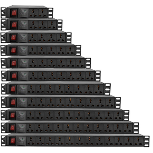 Regleta de alimentación AU US EU UK Israel Plug 1U PDU Gabinete de red Rack Universal Aleación de aluminio Módulo de protección contra rayos <span class=keywords><strong>Socket</strong></span> - Product Image 1