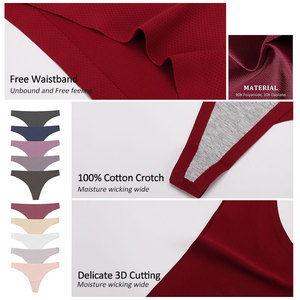 Ropa interior de Tanga sexy invisible con etiqueta privada, tangas de mujer con logotipo personalizado/color/paquete - Product Image 2