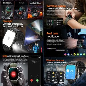 T26男性スマートウォッチ1.96 "Ip68防水アウトドアスポーツBtコール健康心拍数フィットネストラッカーモニタリングスマートウォッチ - Product Image 4