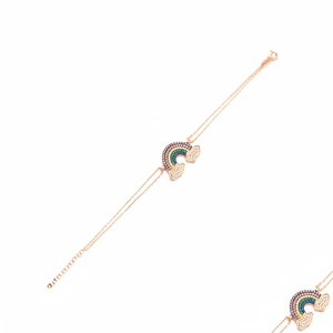Entrelazado Arco Iris y nube diseño pulsera turca al por mayor hecho a mano 925 plata esterlina mezcla piedra joyería - Product Image 2