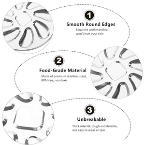 Assiettes <span class=keywords><strong>à</strong></span> <span class=keywords><strong>huîtres</strong></span> en acier inoxydable de haute qualité de 25 CM (9.8 pouces) et <span class=keywords><strong>plateau</strong></span> de service <span class=keywords><strong>Plateau</strong></span> en forme de coquille pour griller avec 8 fentes - Product Image 5