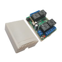 Interrupteur à télécommande 433 MHz, module récepteur 4 canaux 12 V CC 10 A, contrôleur de moteur, émetteur 4 boutons pour éclairage/ventilateur/maison intelligente