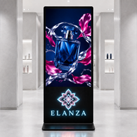Pantalla Digital Publicitaria de 55 Pulgadas con Soporte de Pie, Control Remoto CMS Opcional, Pantalla Táctil USB para Publicidad Comercial en Interiores FHD