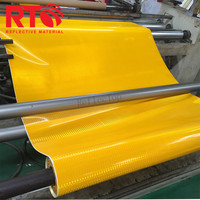 Cinta Reflectante PET de Alta Visibilidad, Material de Película Reflectiva Tipo Reflector en Rollo de Vinilo Adhesivo para Seguridad Vial
