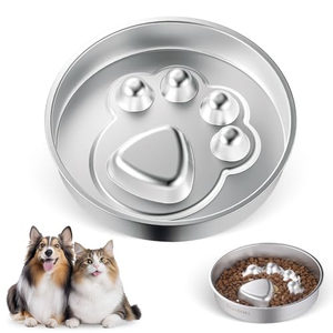 Comederos Lentos para Perros de Acero Inoxidable 304, Comederos Antideslizantes de Acero Inoxidable para Mascotas, Tazón de Metal para Comida de Perro - Product Image 1
