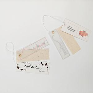 Etiquetas Colgantes/de Cartulina para Zapatos, Personalizadas con Logotipo, Impresas en Serigrafía sobre Tela de Lino y Algodón, Ecológicas, Diseño Gratuito, Papel Recubierto Cuadrado - Product Image 1