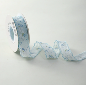 New blue series <b>ribbon</b> flower cake baking packaging decoration <b>ribbon</b> gift wrapping DIY bow tie - Product Image 5