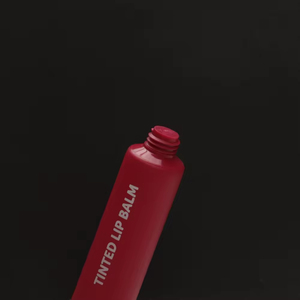 Bálsamo Labial con Color Beauty Concepts, Tubo Cilíndrico de Plástico Rojo con Tapa de Rosca, Envase Cosmético Recargable con Serigrafía - Product Image 2