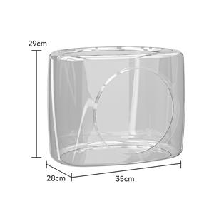 Grande Cage pour chat en plastique transparente avec nid de lit confortable Fournitures pour animaux de compagnie à la mode en forme de rectangle solide dans un emballage en carton - Product Image 5