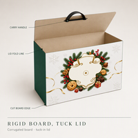 Faltbare Handliche Wellpappe-Geschenkbox mit Griff, Individuelles Logo Weihnachts-Nuss-Verpackungsbox, Recycelbare Papier-Geschenkkartons