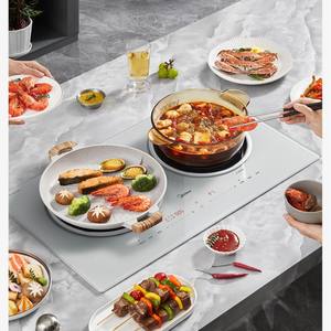 Placa de Inducción Midea de Doble Quemador con Panel de Vidrio Platino Diamante, Placa de Cocción Eléctrica Plateada Glaciar para Uso en el Hogar y Dormitorios - Product Image 5