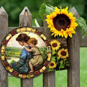 Circular Wooden Plaque Praising Mothers Wooden Signs For Mothers And Children Home And Garden Decorations Mother's Day Gift