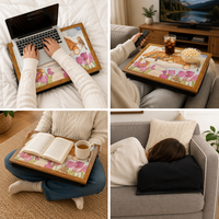 Bandeja de escritorio ajustable de plástico PS con diseño personalizable para fotos, desayuno, aperitivos, TV, almohada, cena, rodilla, portátil