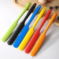 Spatule en silicone à long manche monobloc - Grattoir multifonction pour la pâtisserie, le mélange de farine, de beurre, de confiture, de glaçage, compatible lave-vaisselle et four
