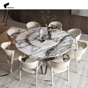Tavolo da Pranzo Rotante Quadrato Personalizzabile in Marmo <span class=keywords><strong>Lilla</strong></span> Tostone, Ecologico e Durevole, per Casa e Hotel - Product Image 2