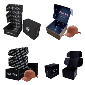 Wholesale Custom Logo Printing Corrugated Cardboard Shipping <strong>Boxes</strong> Hat Cloth <strong>Shoes</strong> Packaging Black Shipping Mailer <strong>Boxes</strong> for Hat - Product Image 1